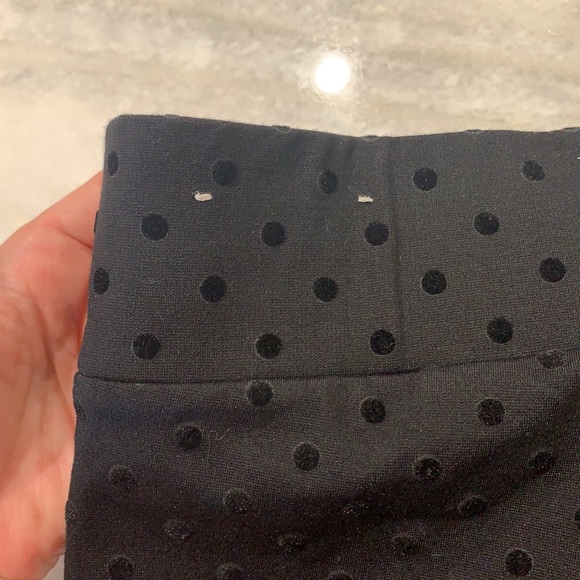 Loft Outlet Black Legging w/ Velvet Polkadot sz:S - Picture 7 of 7